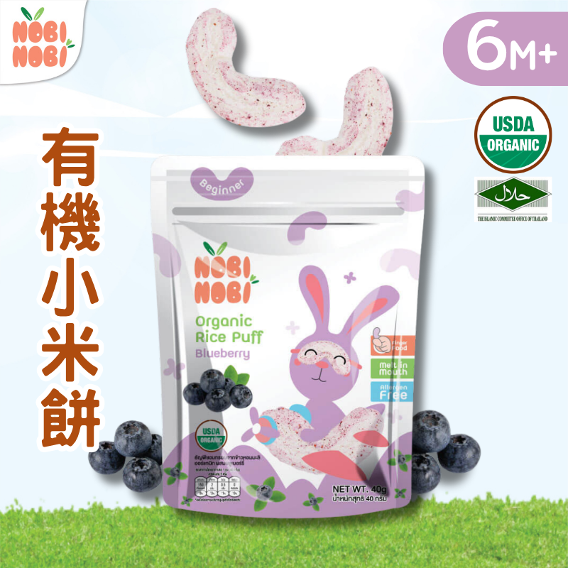 NOBI NOBI 有機小米餅(藍莓) 40g (適合6個月以上)#不含麩質_NB005